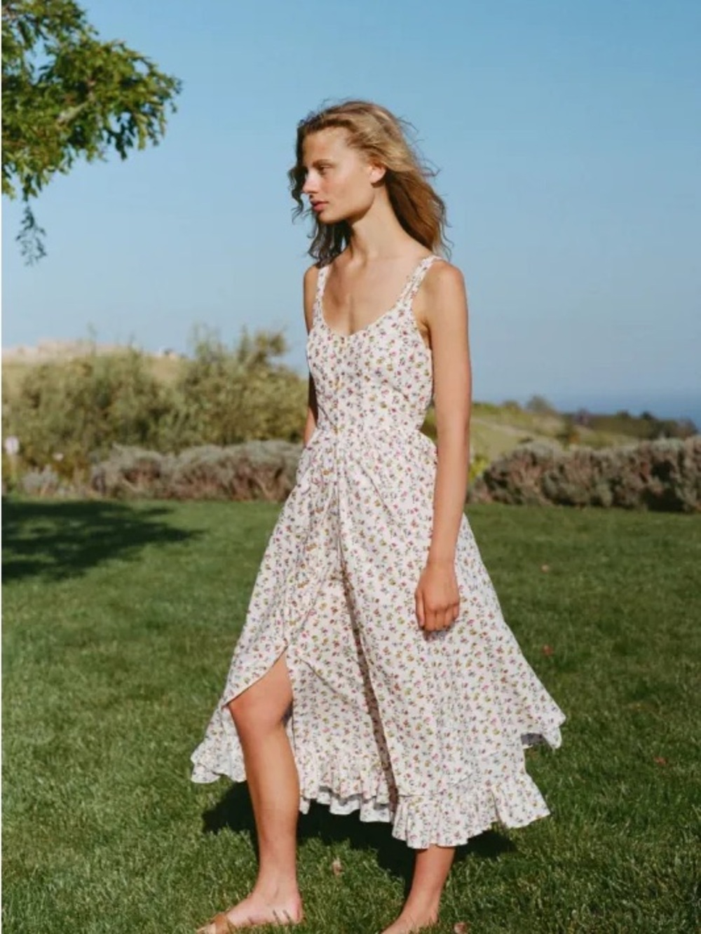 Christy Dawn Nicks Dress. Cream Floral. 1x.